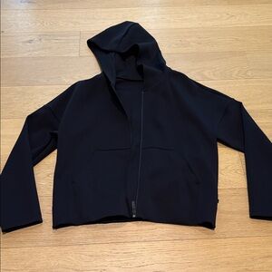 Black Hooded Zip-Up Jacket